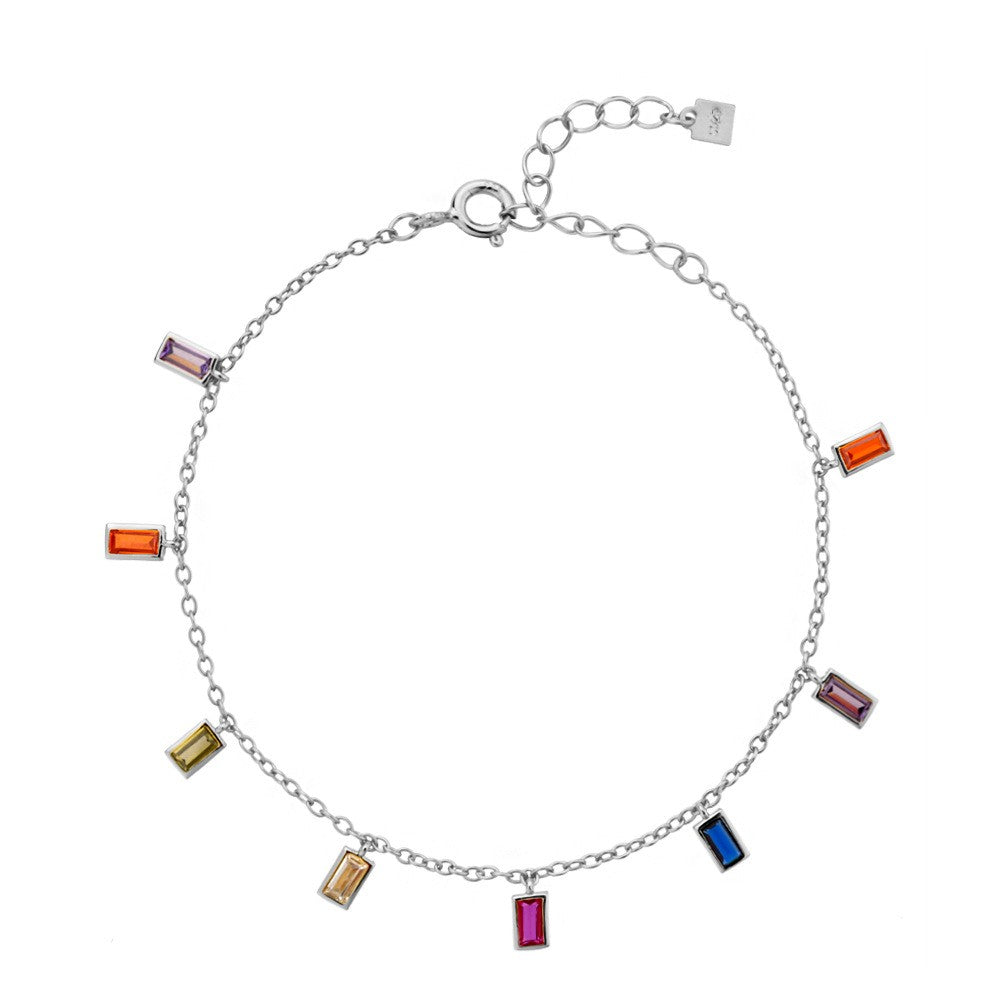 925 Sterling Silver Color Zircon Fashion Bracelet