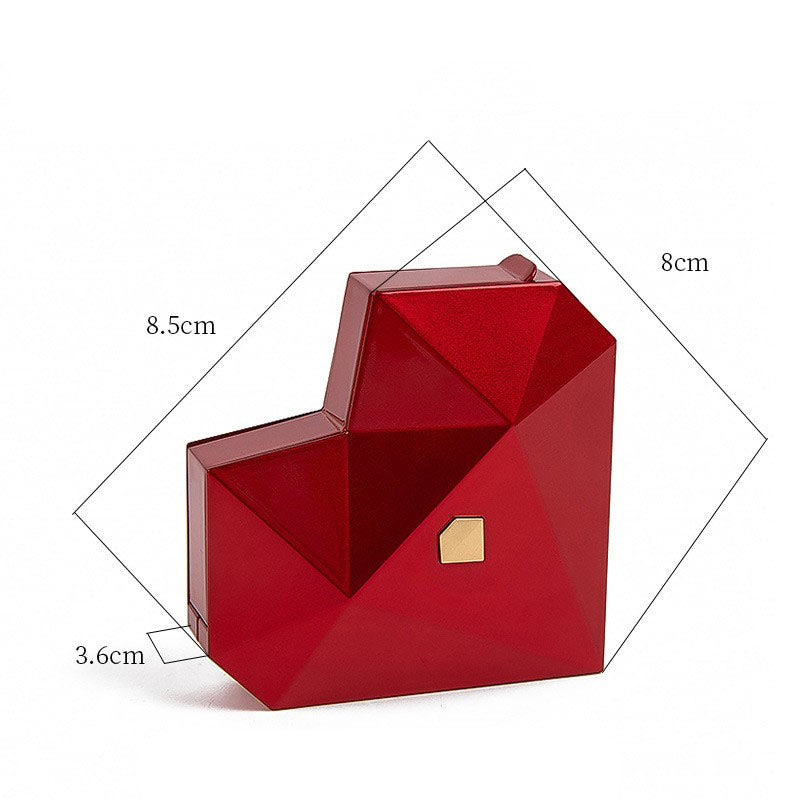 Heart-Shaped Diamond-Faced Box for Jewelry Packaging