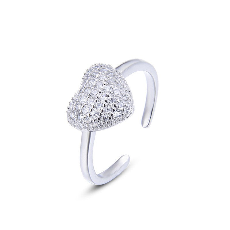925 Sterling Silver Heart Fashion Ring