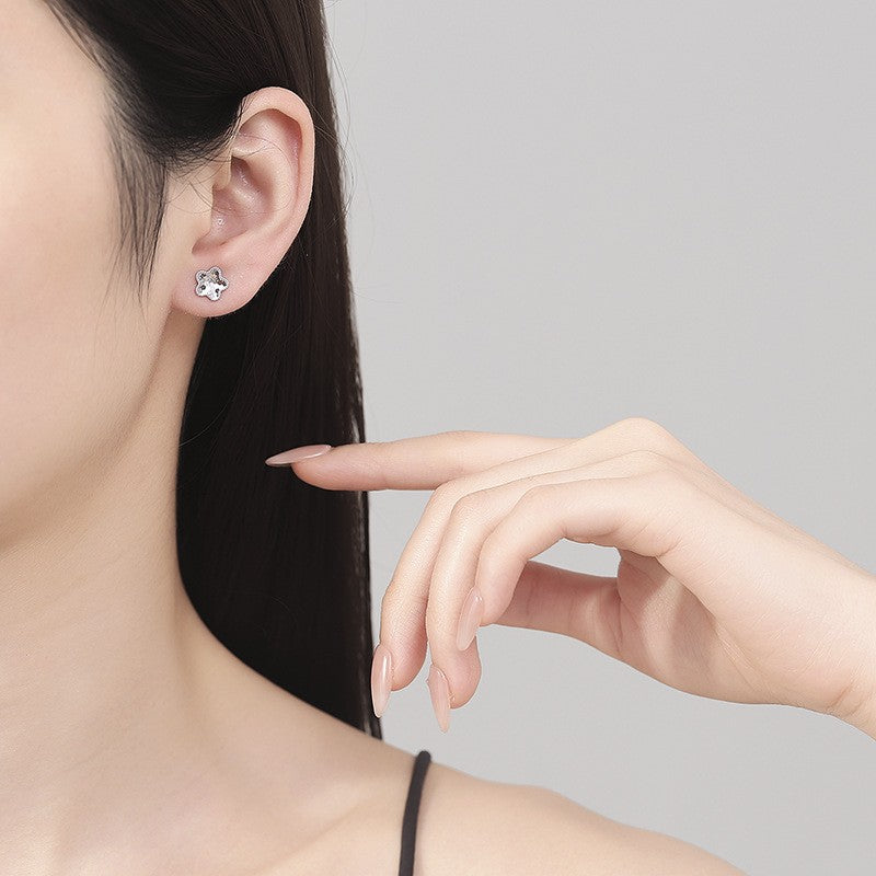 925 Sterling Silver Star Screw Back Stud Earrings