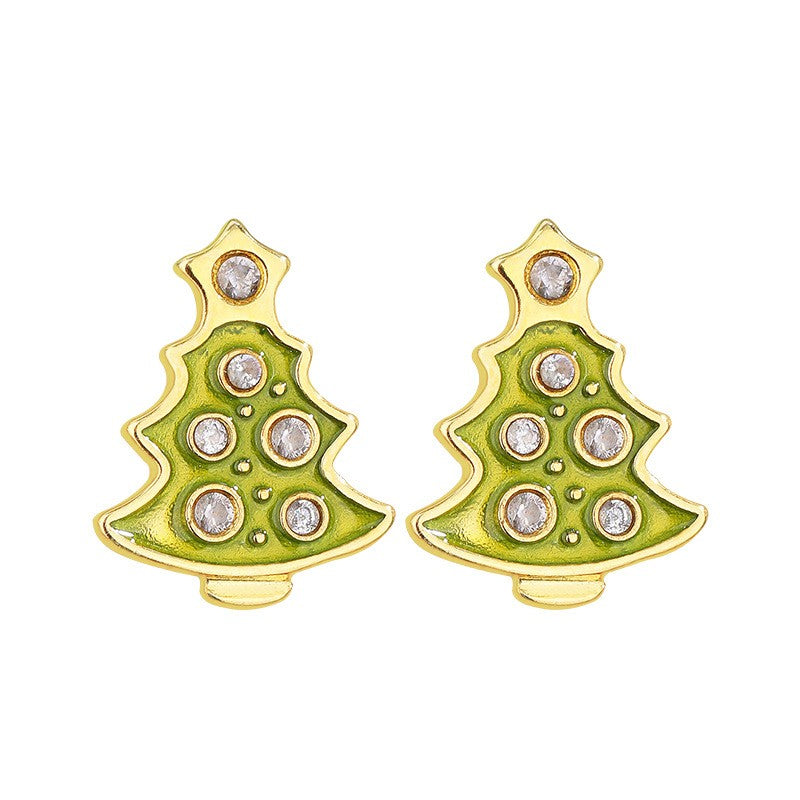 925 Sterling Silver Christmas Tree Festival Earrings