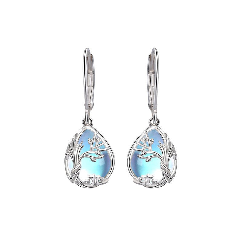 925 Sterling Silver Moonstone Huggie Earrings