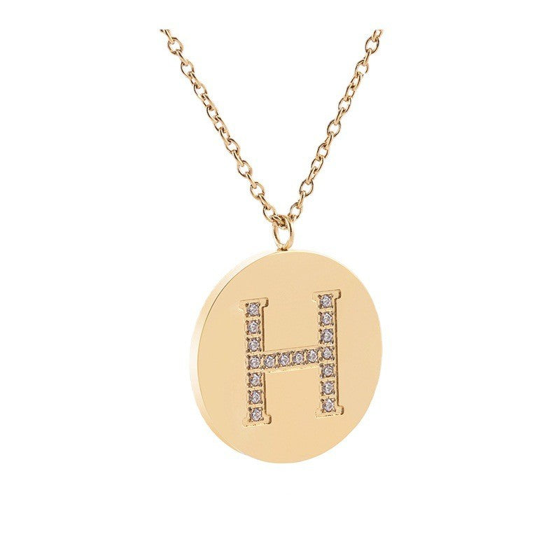 Stainless Steel Initial A-Z Fashion Necklace