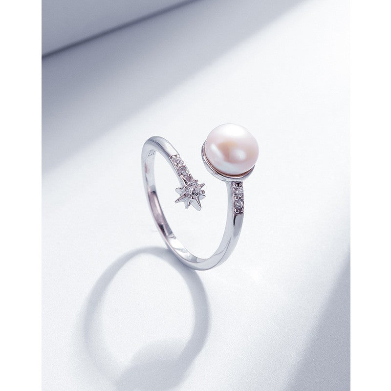 925 Sterling Silver Pearl Fashion Ring