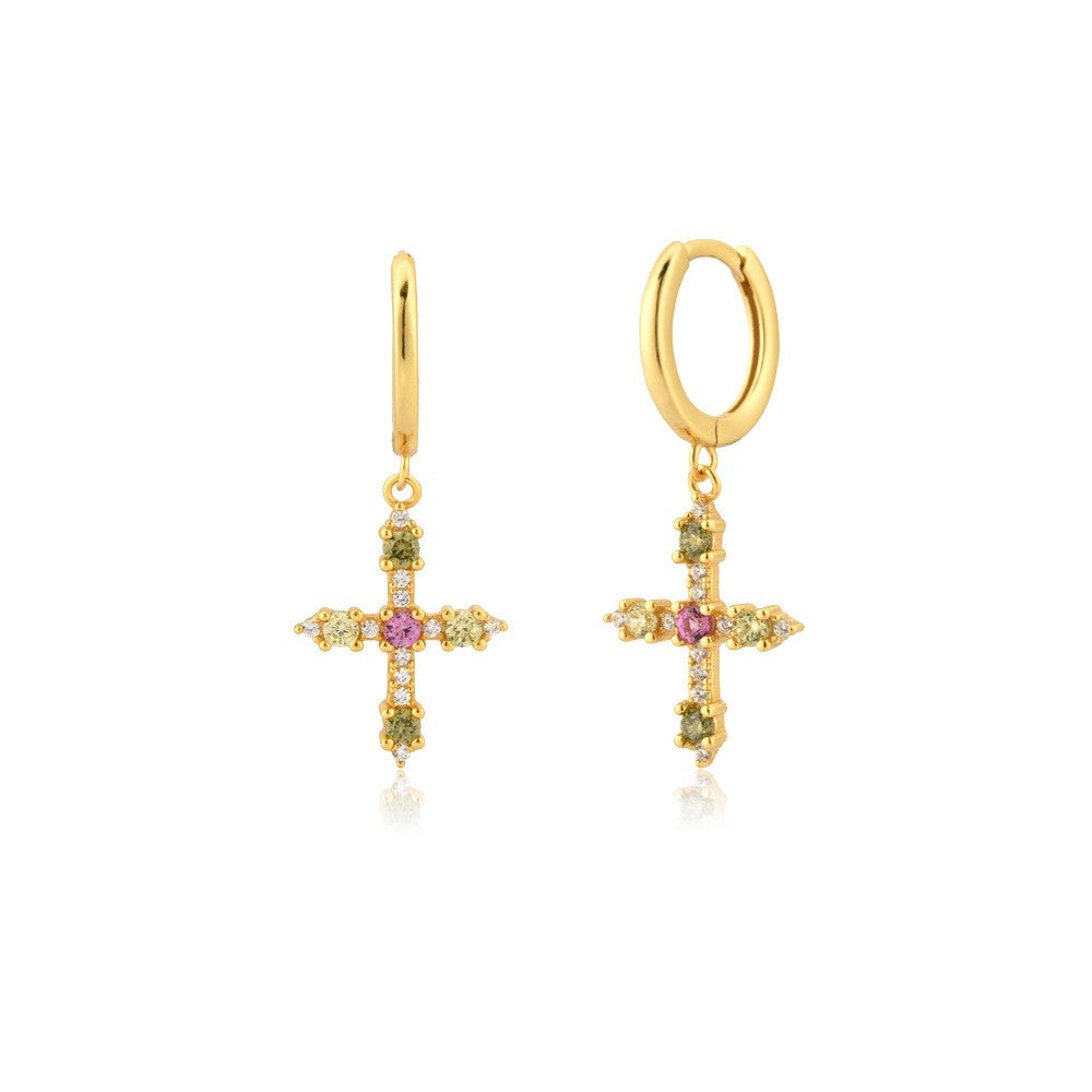 925 Sterling Silver Cross Earrings