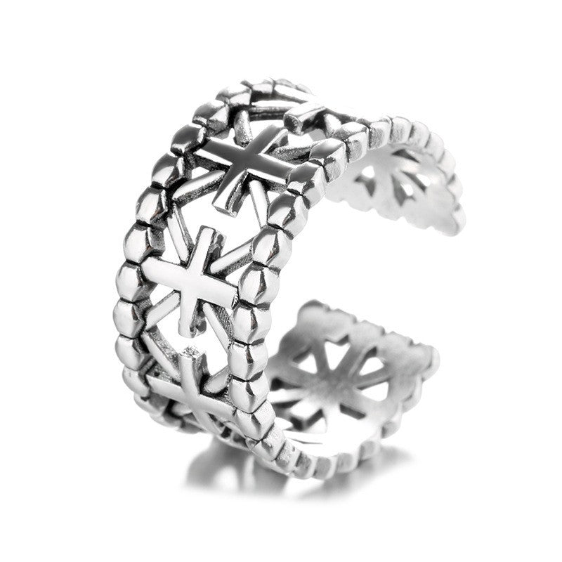 925 Sterling Silver Cross Fashion Ring