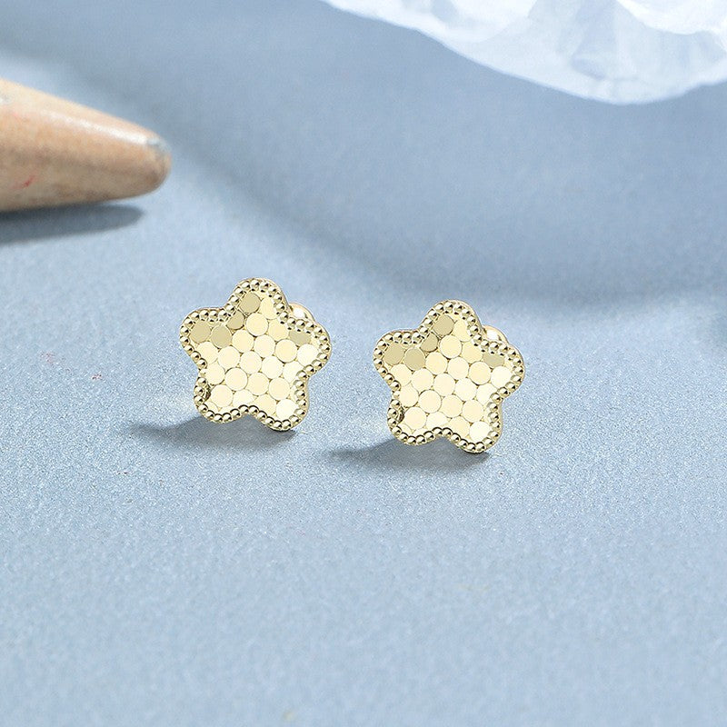 925 Sterling Silver Star Screw Back Stud Earrings
