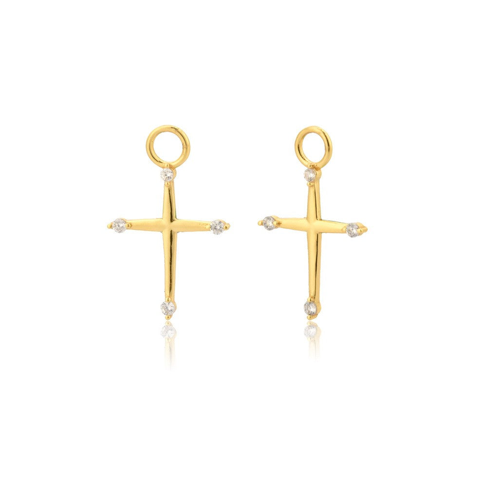 925 Sterling Silver Cross Earrings Charm