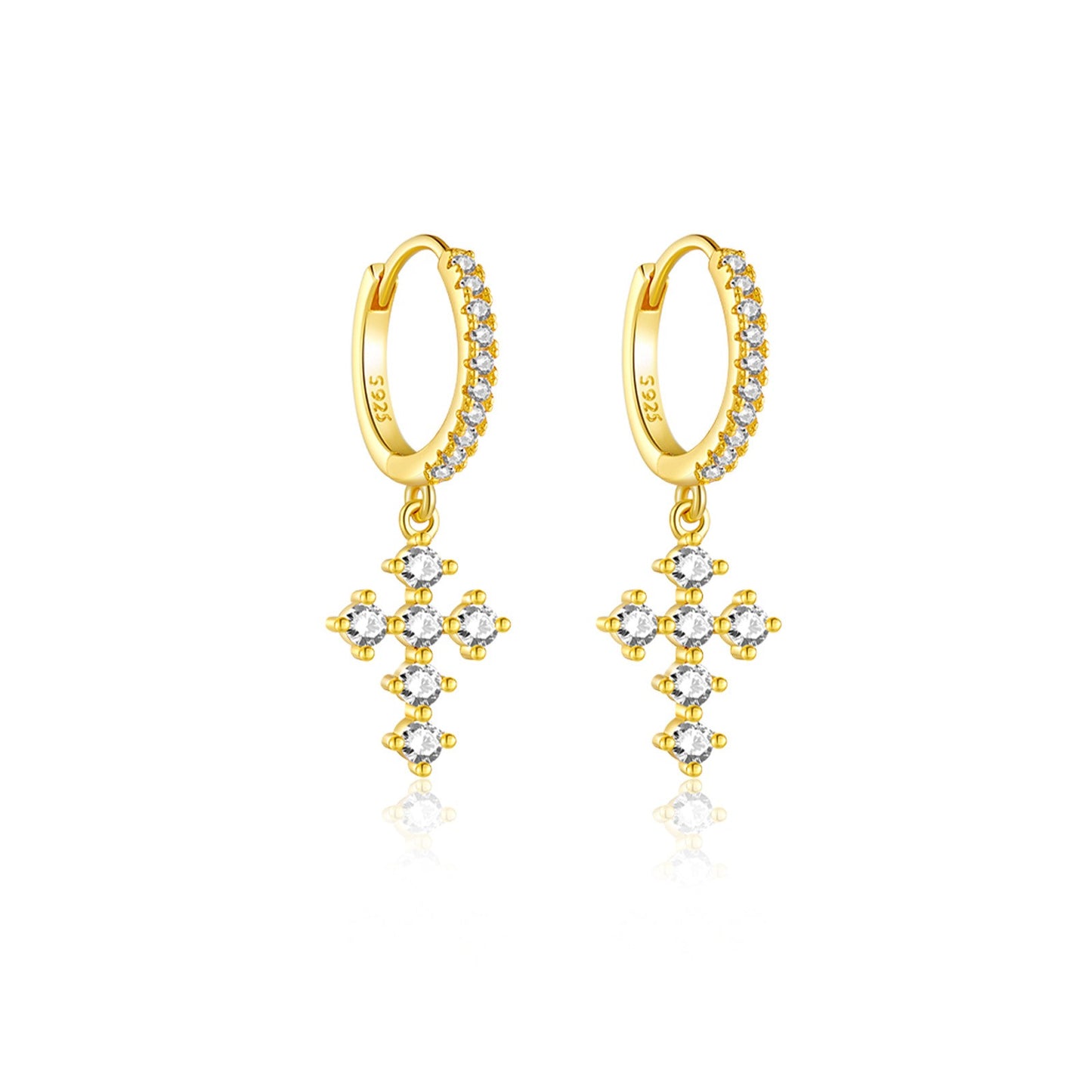 925 Sterling Silver Cross Earrings