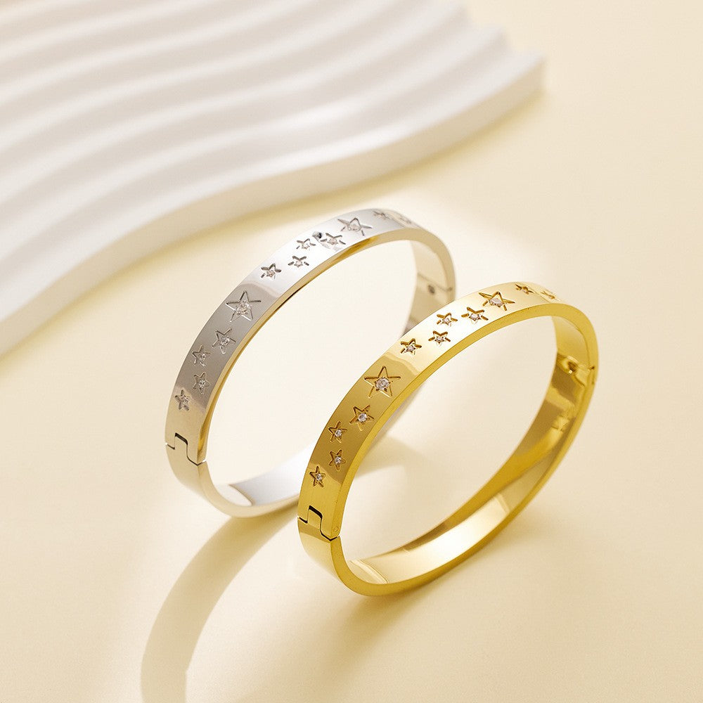 Stainless Steel Stars Fashion Bangle