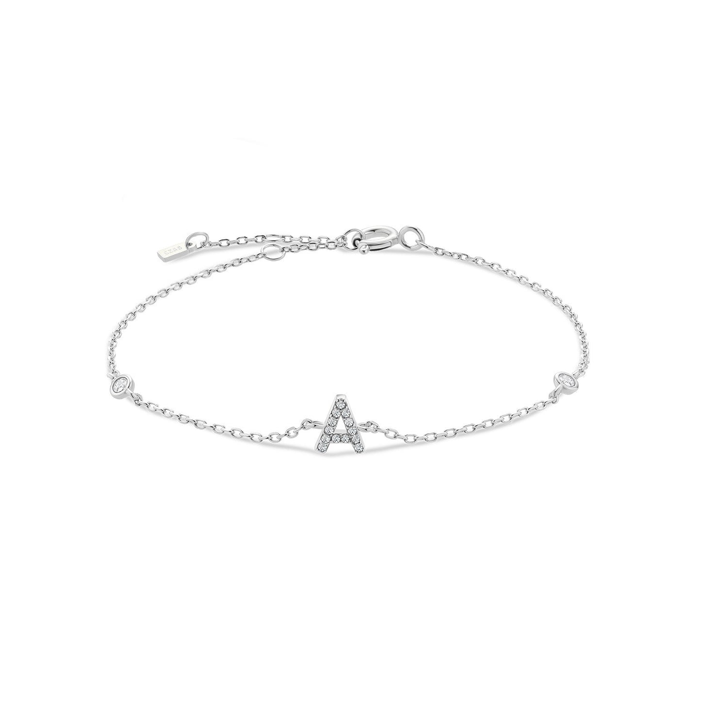 925 Sterling Silver Letter Fashion Bracelet