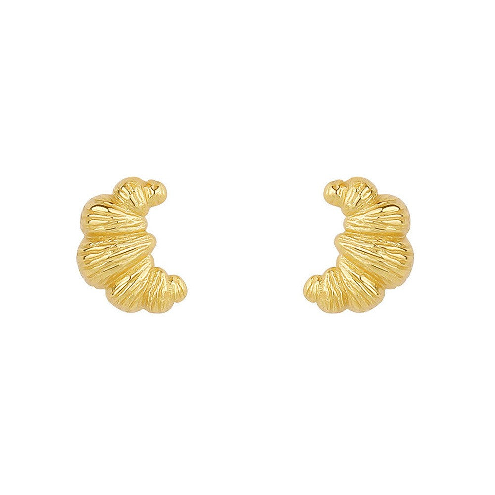 925 Sterling Silver Croissant Earrings