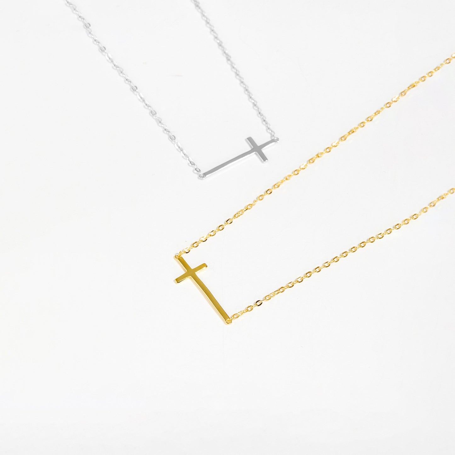 925 Sterling Silver Zircon Cross Pendant Necklace