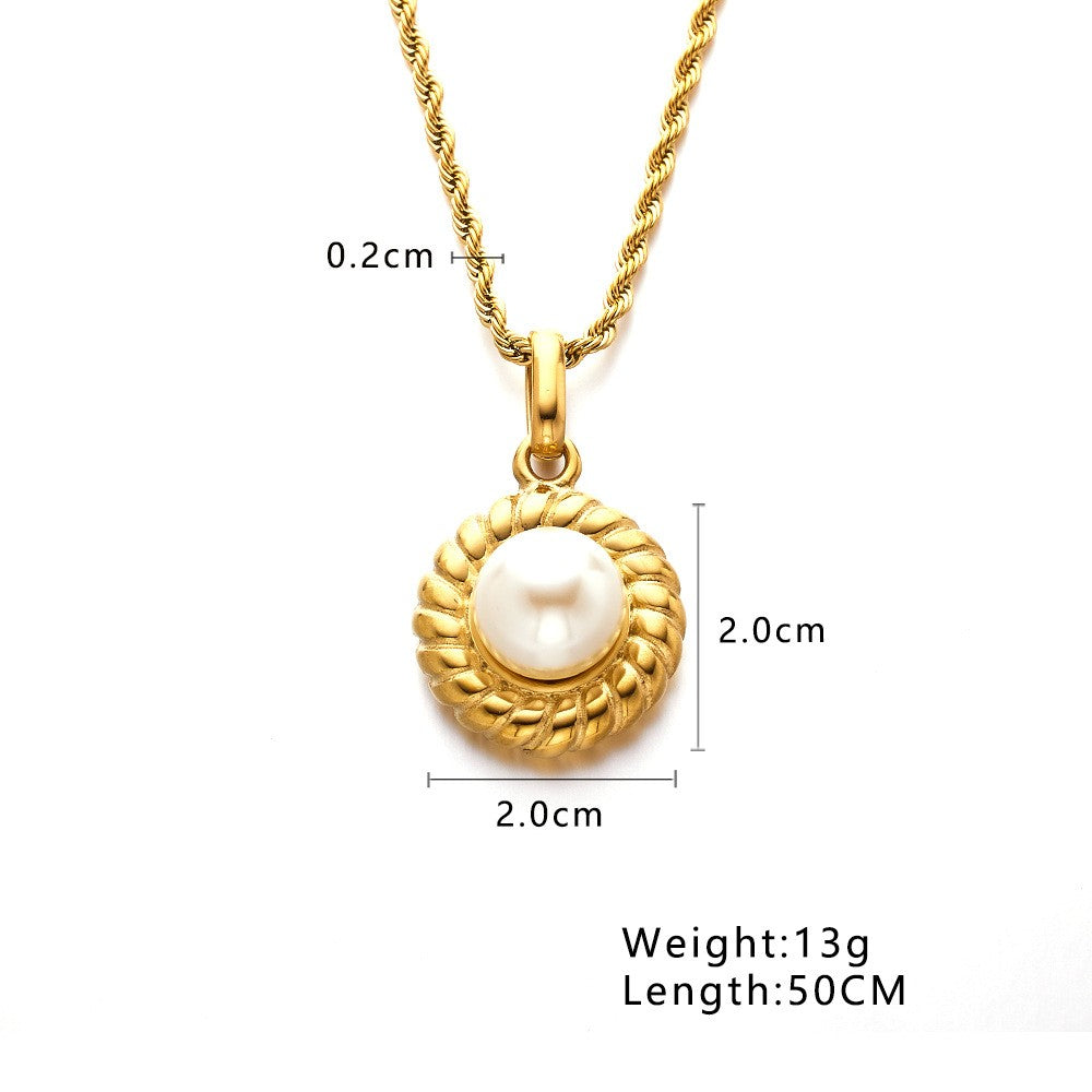 Stainless Steel Jewelry Fashion Pearl Necklace