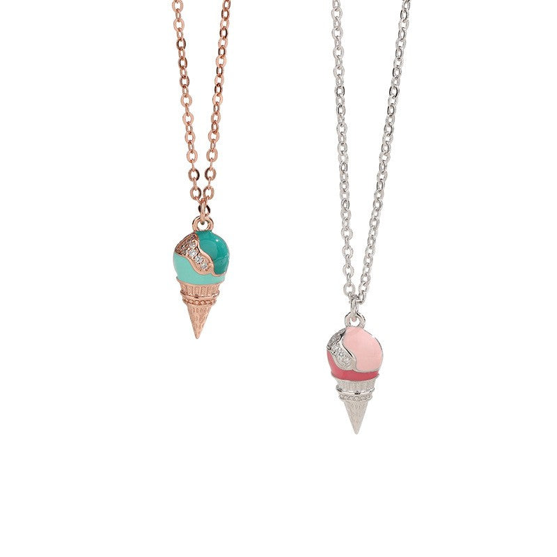 925 Sterling Silver Icecream Pendant Necklace
