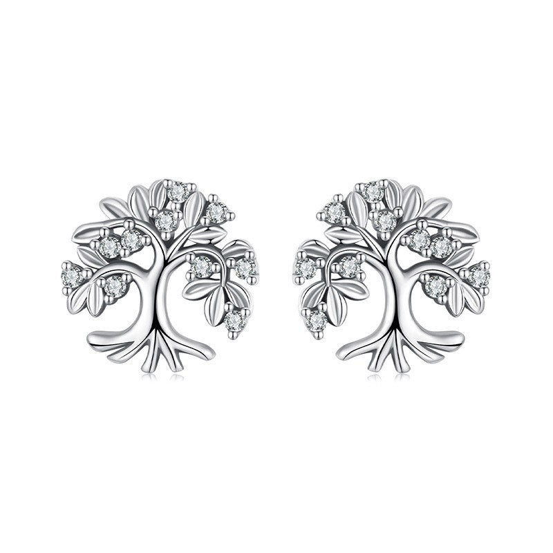 925 Sterling Silver Tree of Life Fashion Earrings