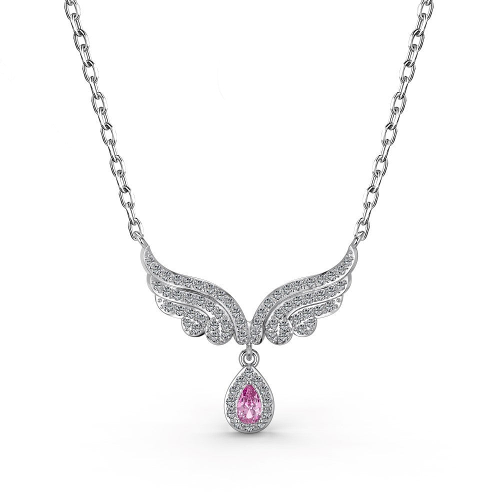 925 Sterling Silver Angel Wings Fashion Necklace