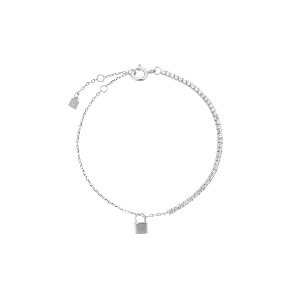 925 Sterling Silver Lock and Key Fashion Bracelet