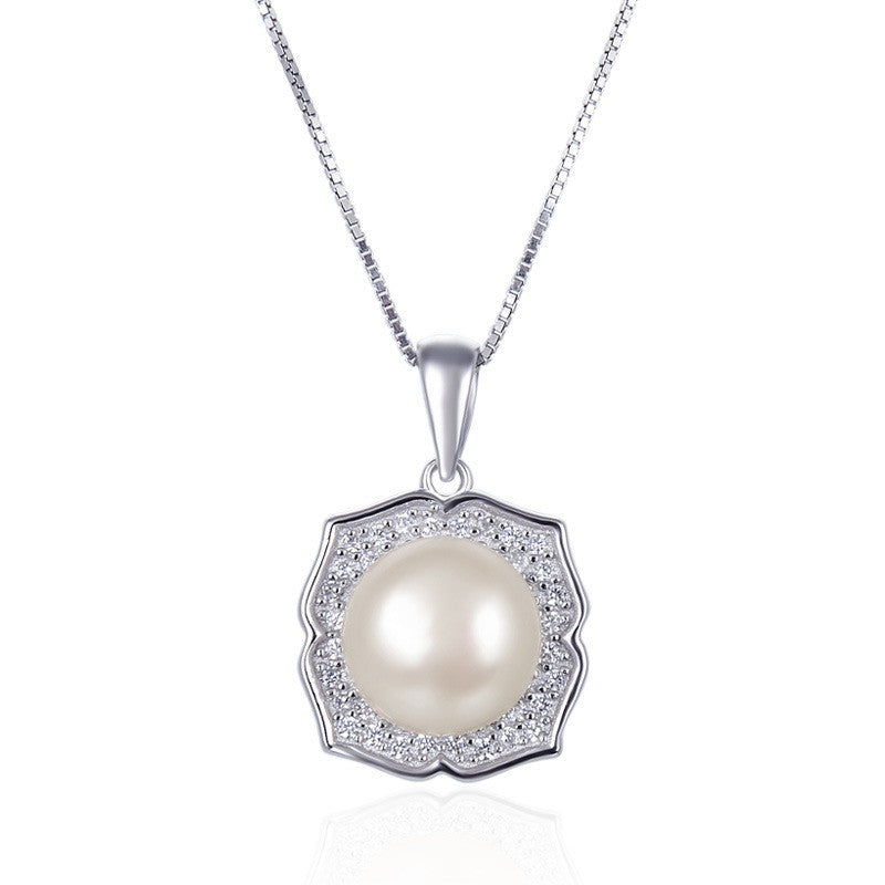 Collar de moda con perlas de plata de ley 925