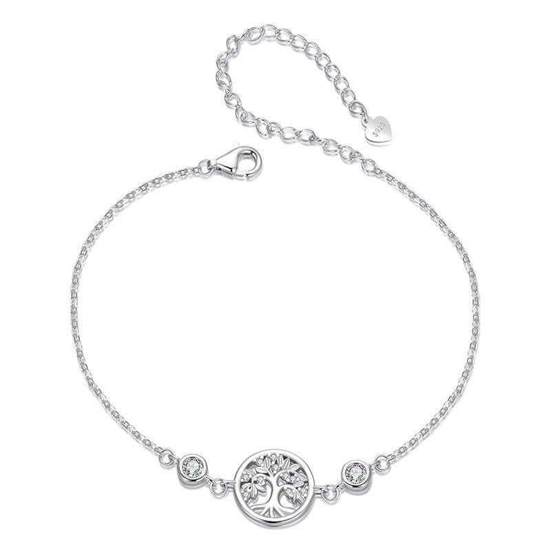 Pulsera de moda del árbol de la vida en plata de ley 925