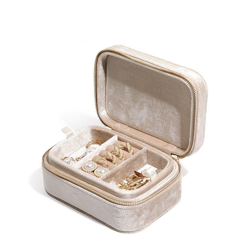 Portable Velvet Jewelry Storage Box
