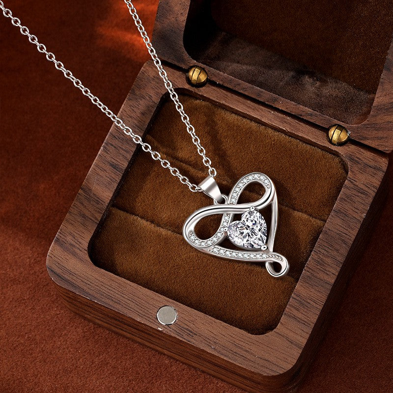 925 Sterling Silver Heart Infinity Necklace
