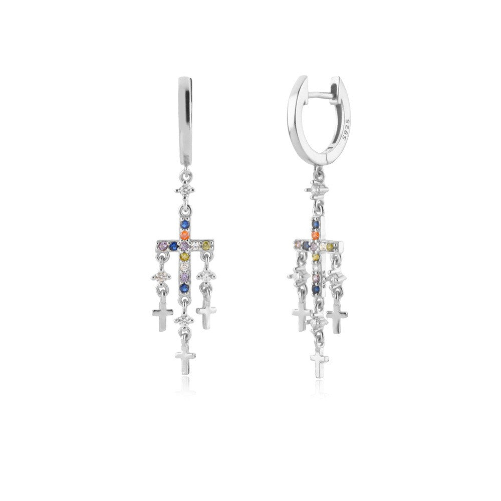 925 Sterling Silver Cross Earrings