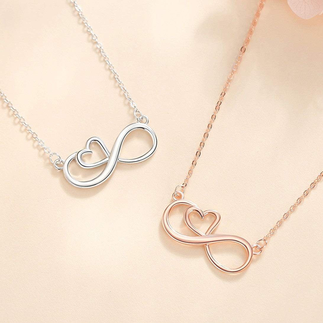 Collar de moda infinito de plata de ley 925