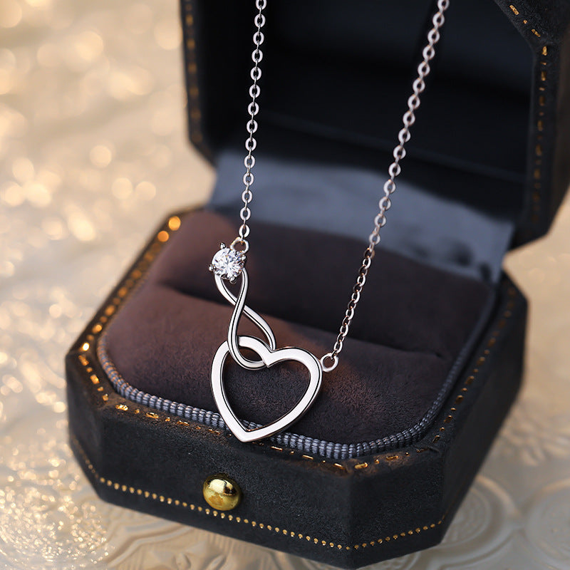 Collar de moda infinito de plata de ley 925