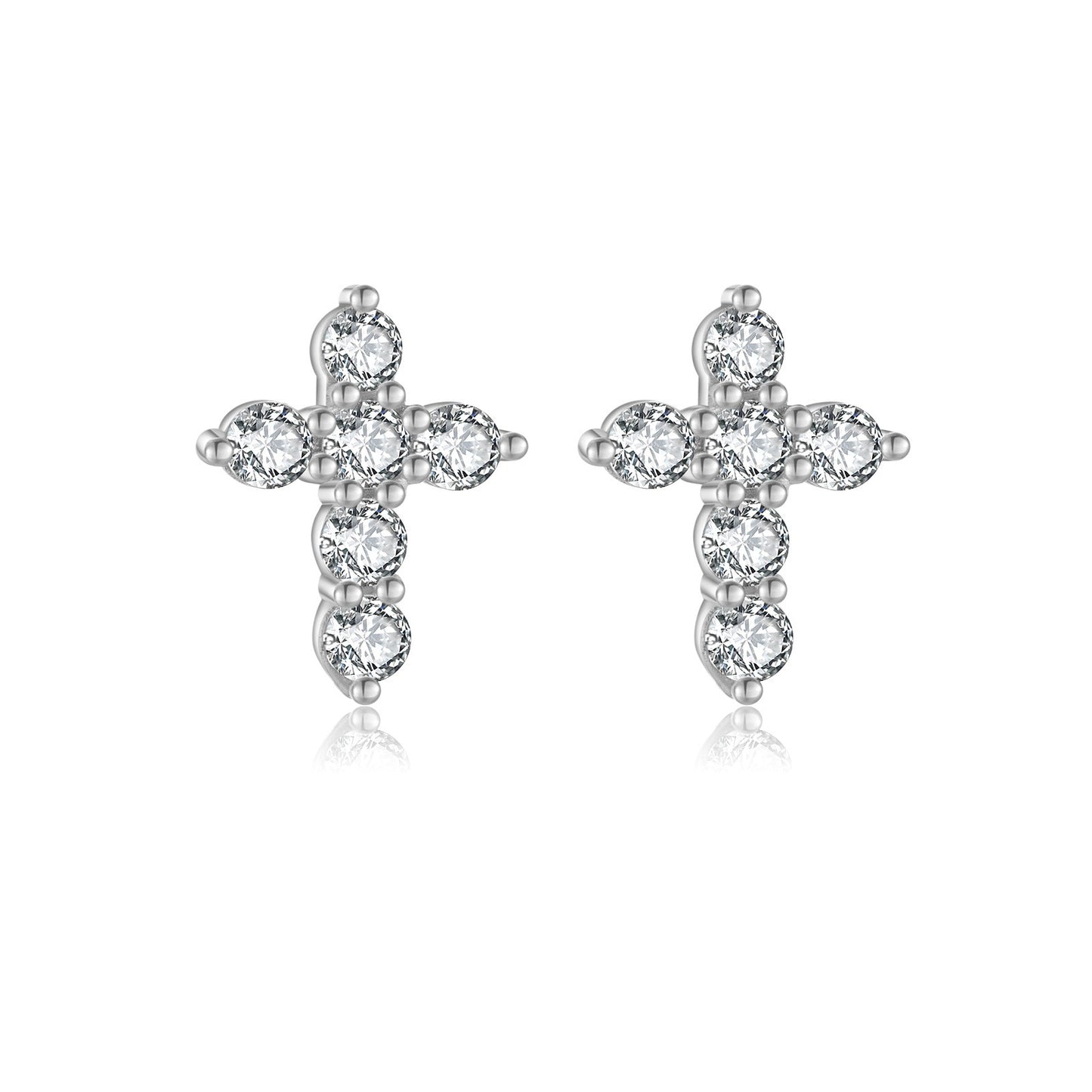 Pendientes de cruz de plata de ley 925