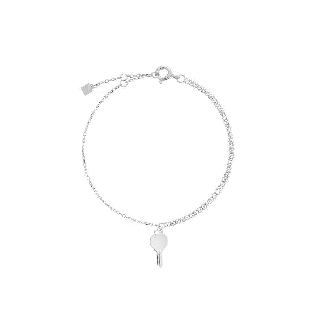 925 Sterling Silver Lock and Key Fashion Bracelet
