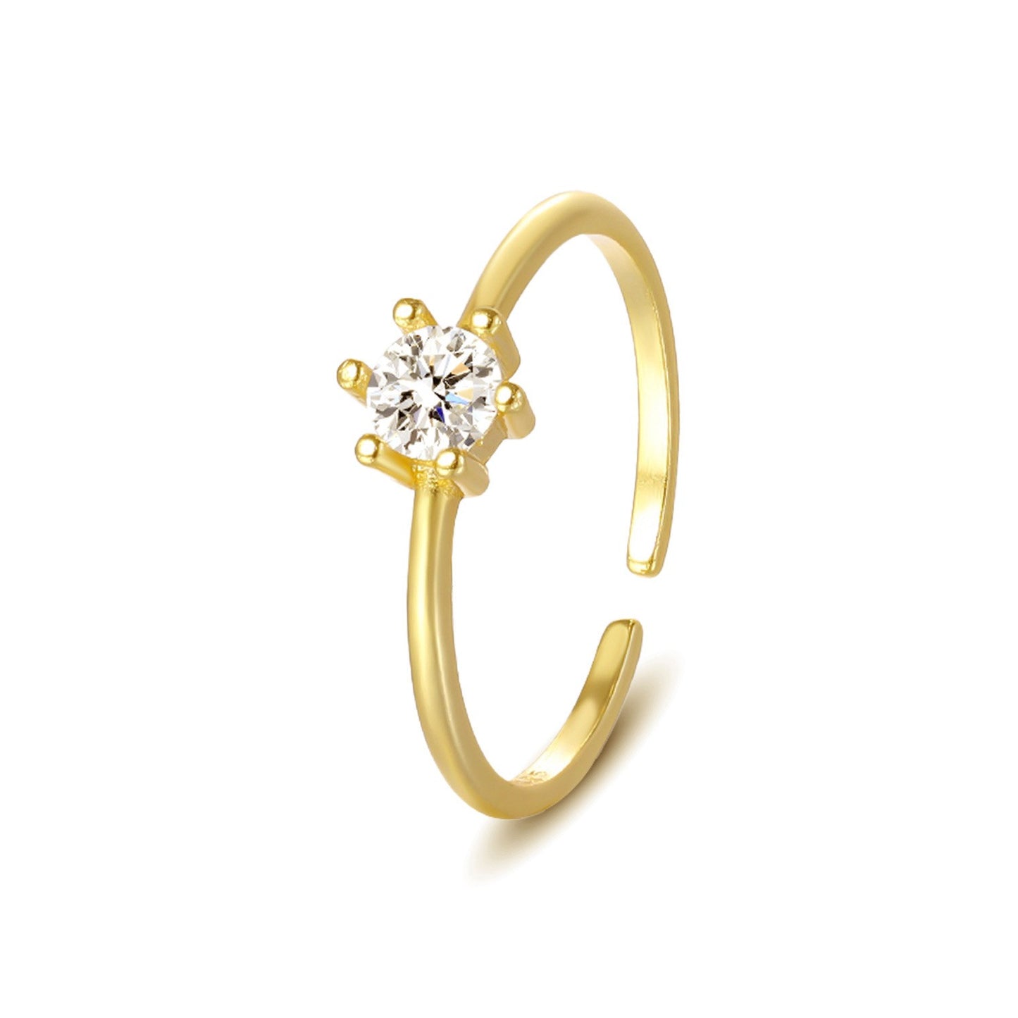 925 Sterling Silver Zircon Fashion Open Ring