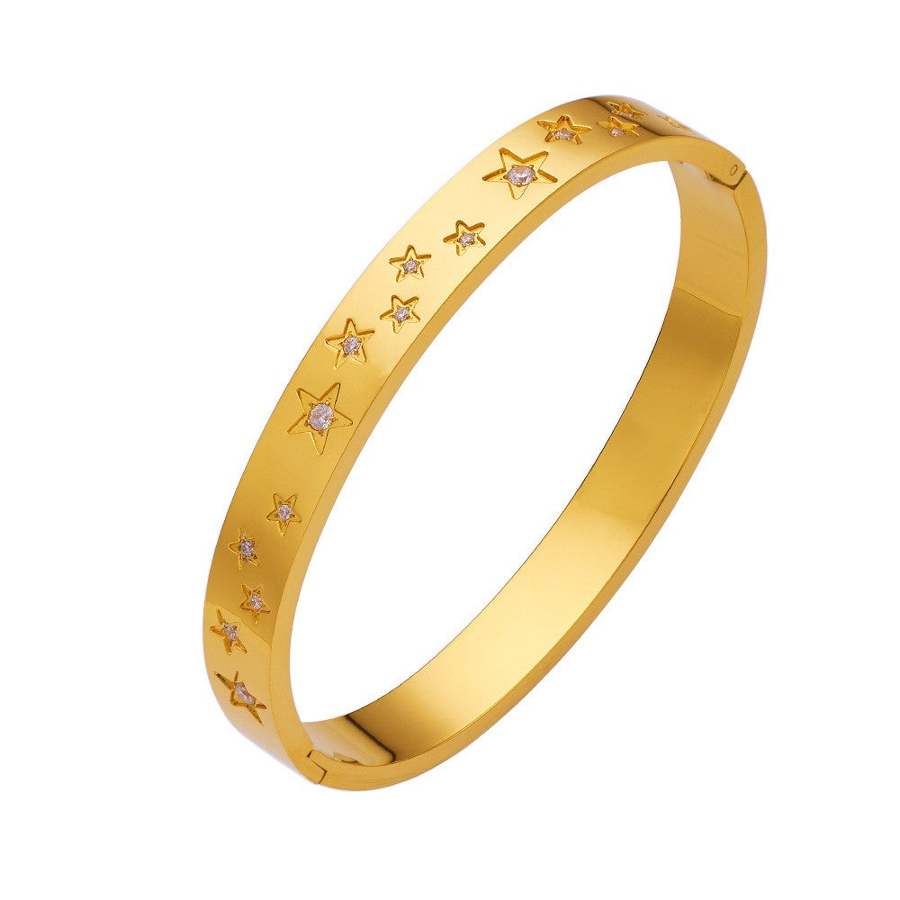 Stainless Steel Stars Fashion Bangle