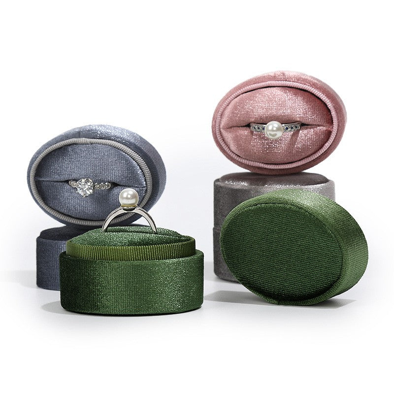 Velvet Oval Jewelry Gift Box
