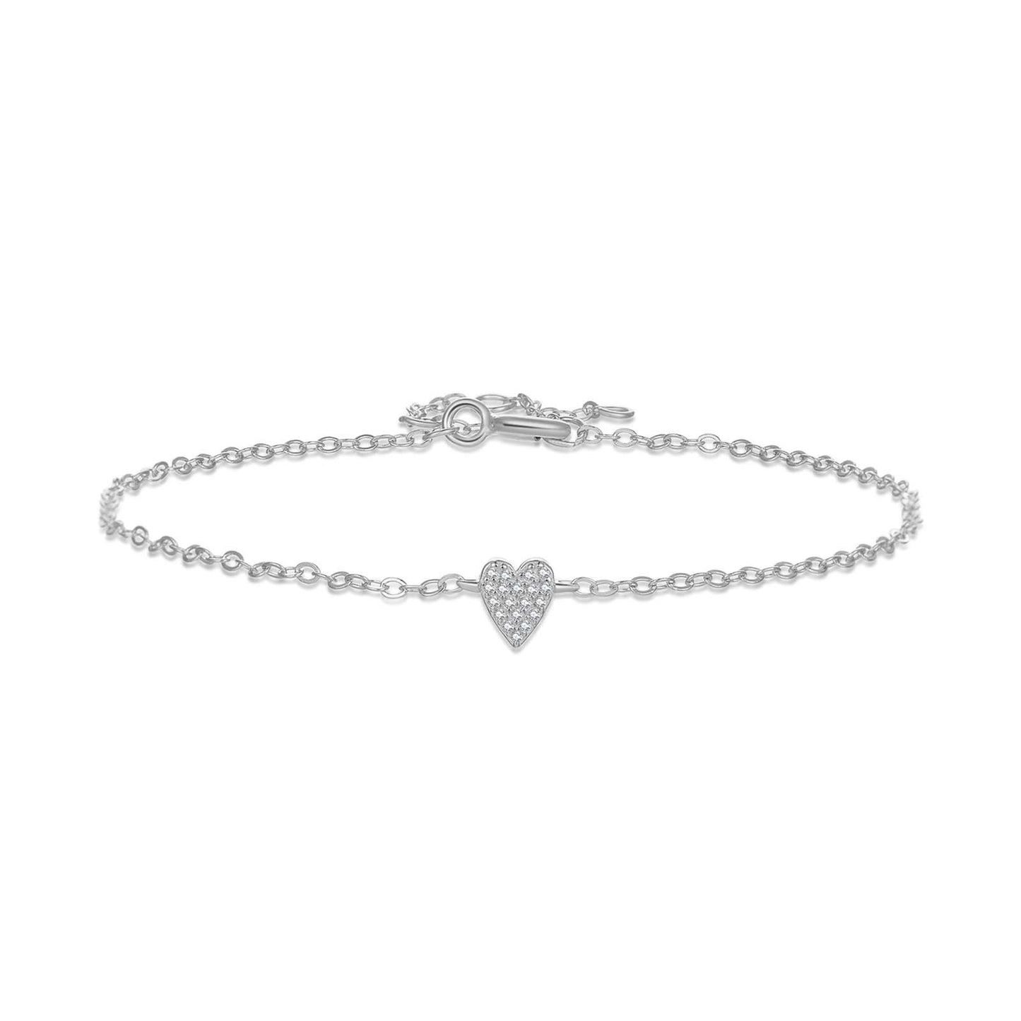 925 Sterling Silver Heart Fashion Bracelet