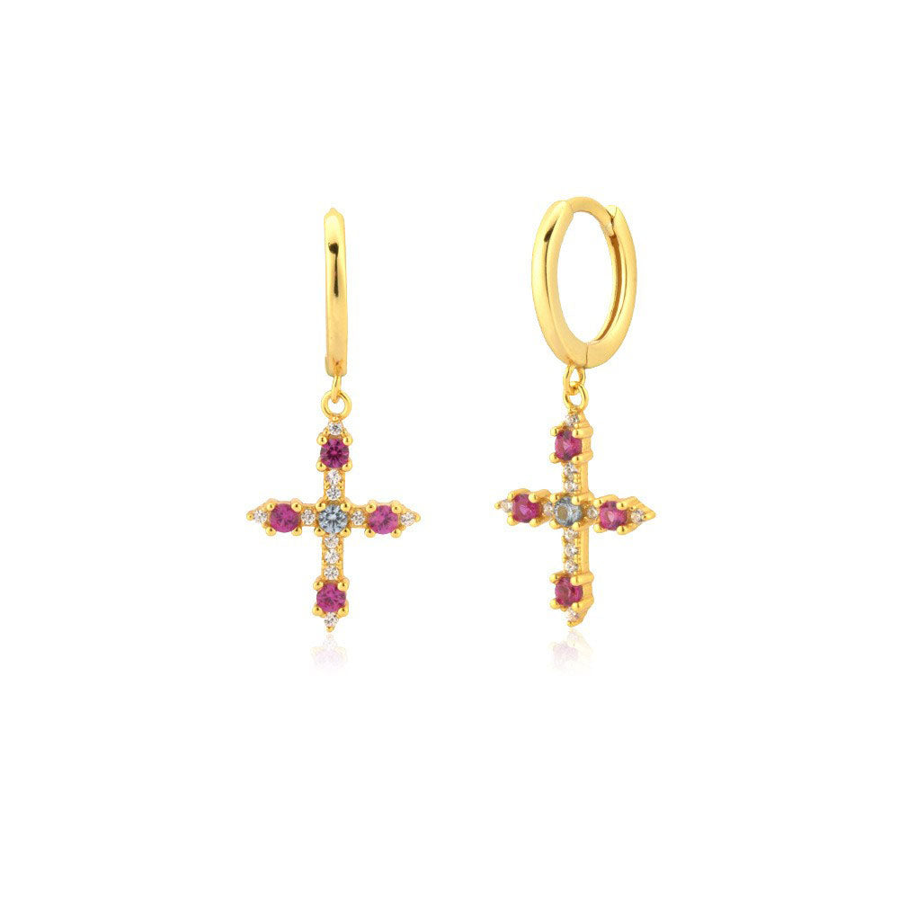 925 Sterling Silver Cross Earrings