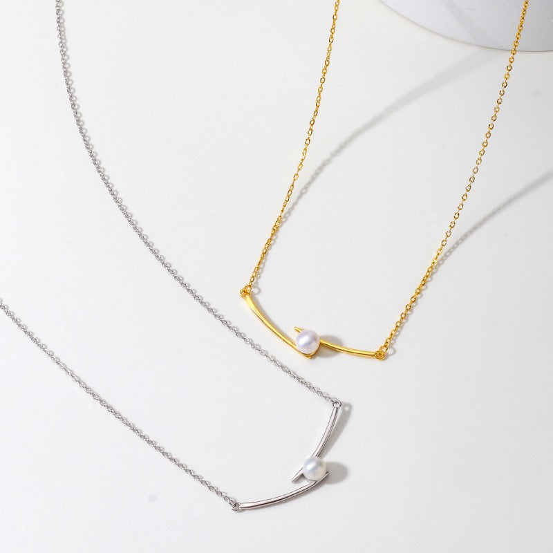 925 Sterling Silver Pearl Fashion Necklace