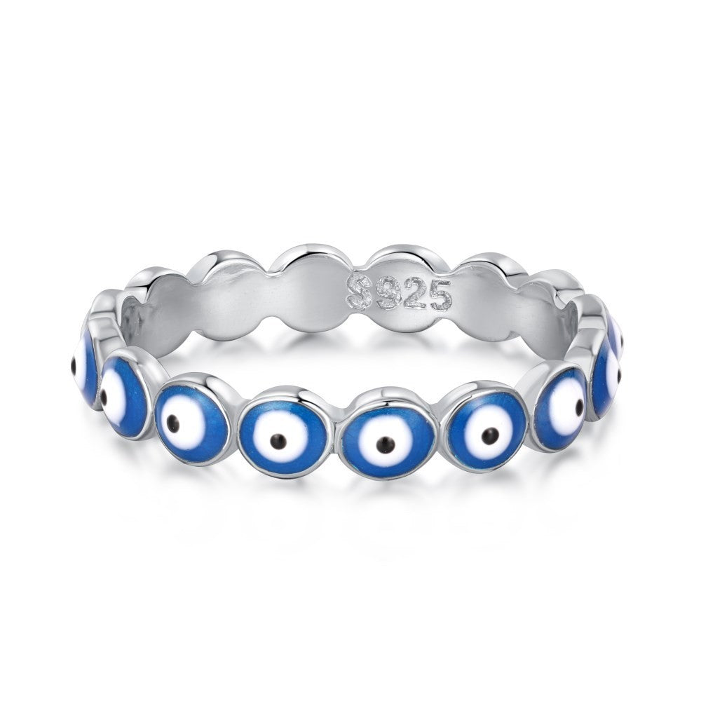 925 Sterling Silver Evil Eye Fashion Ring