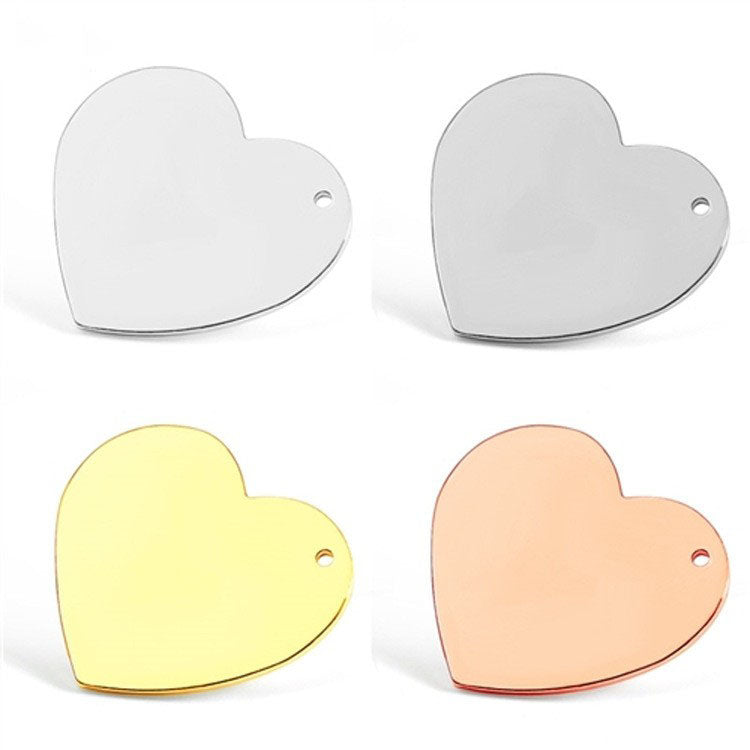 925 Sterling Silver Blank Heart Pendant For Jewelry DIY