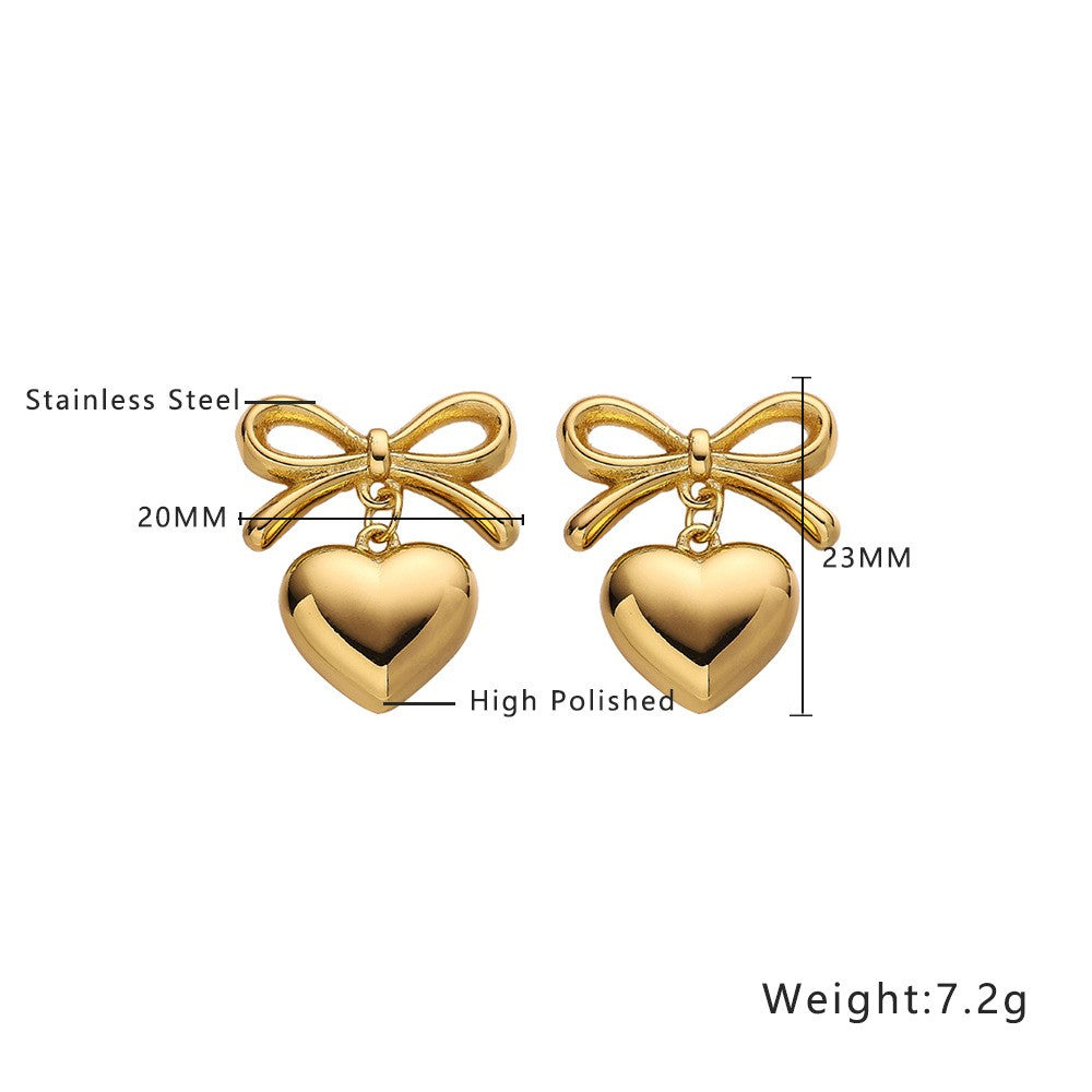 Stainless Steel Jewelry Fashion Heart Earrings