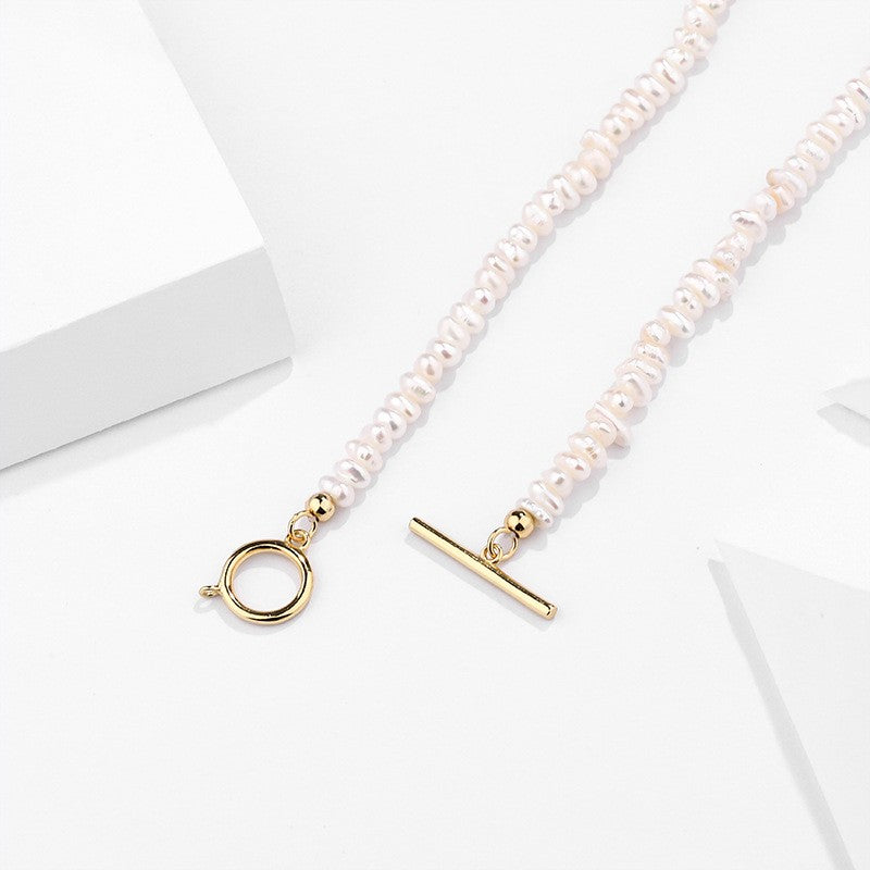 925 Sterling Silver Natural Pearl Necklace With Initial Pendant A-Z Fashion Jewelry Gift for Women Girls