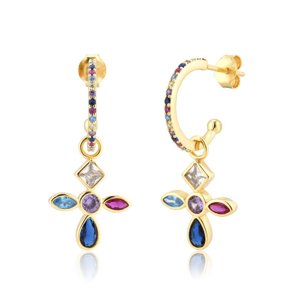 925 Sterling Silver Cross Earrings