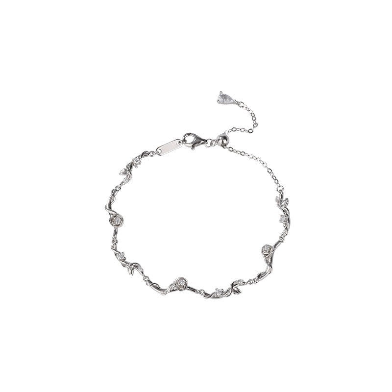 925 Sterling Silver Rose Fashion Bracelet