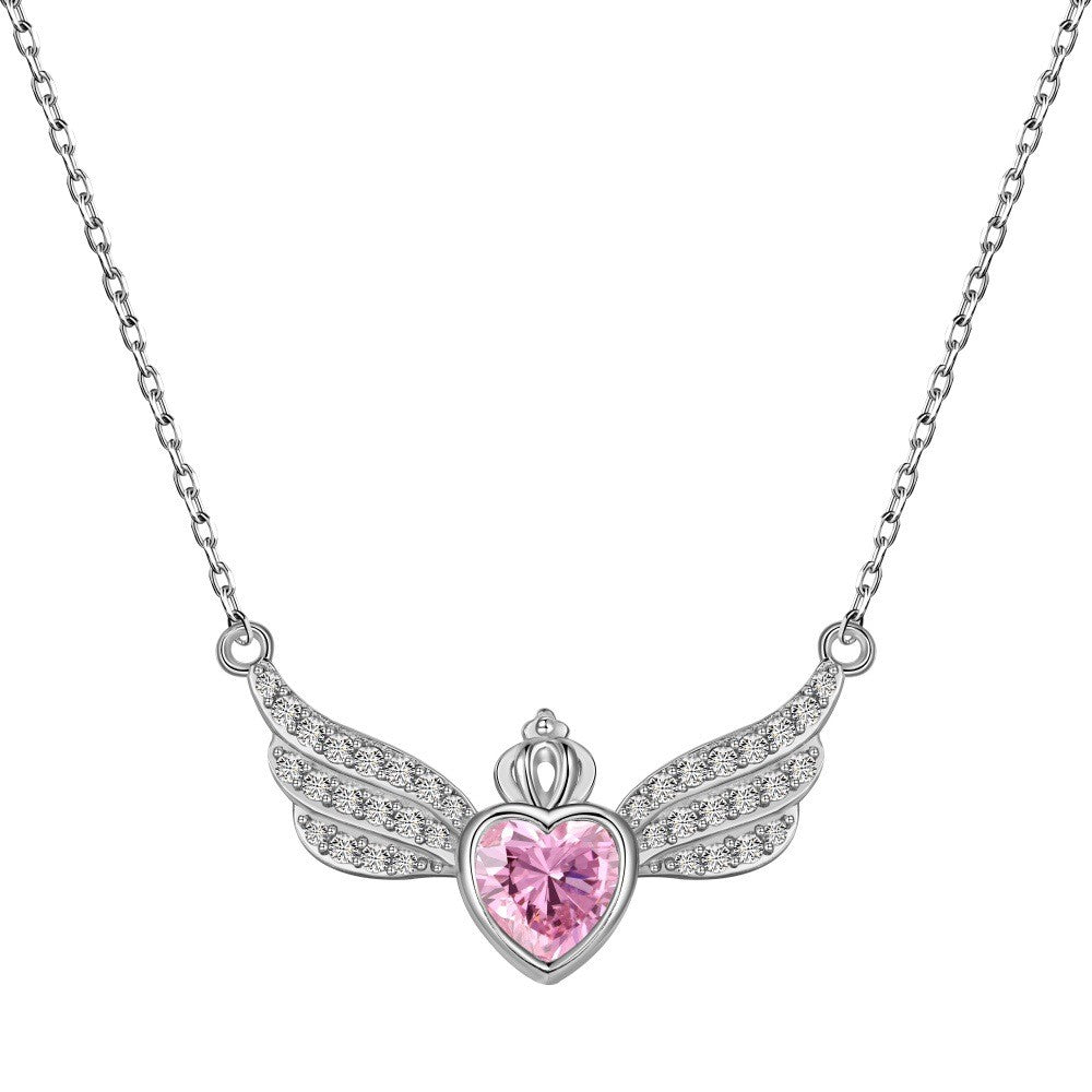 925 Sterling Silver Angel Wings Fashion Necklace