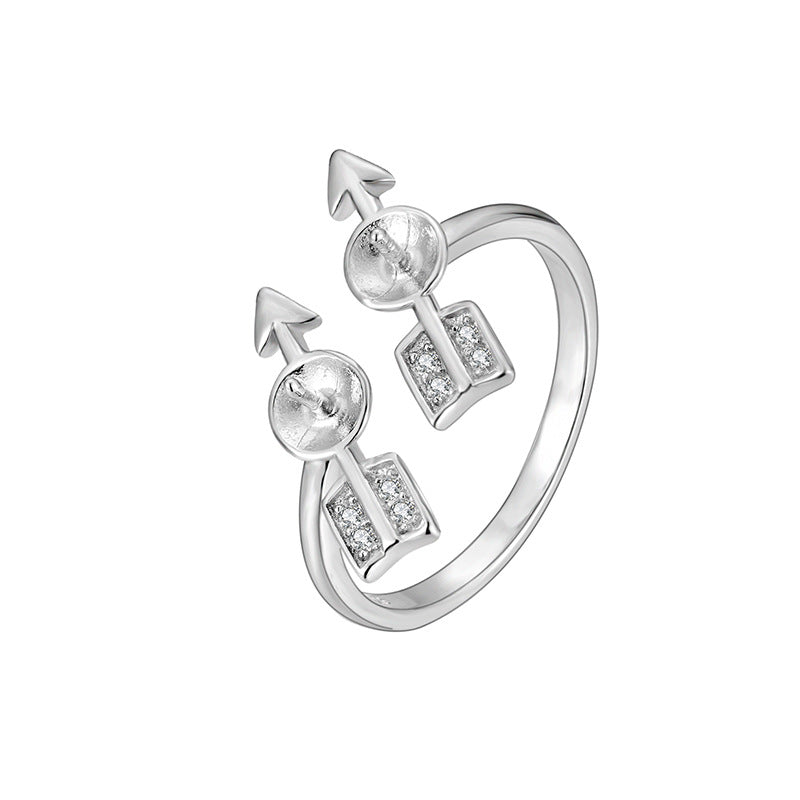 Anillo de moda de abeja de cobre bañado en plata