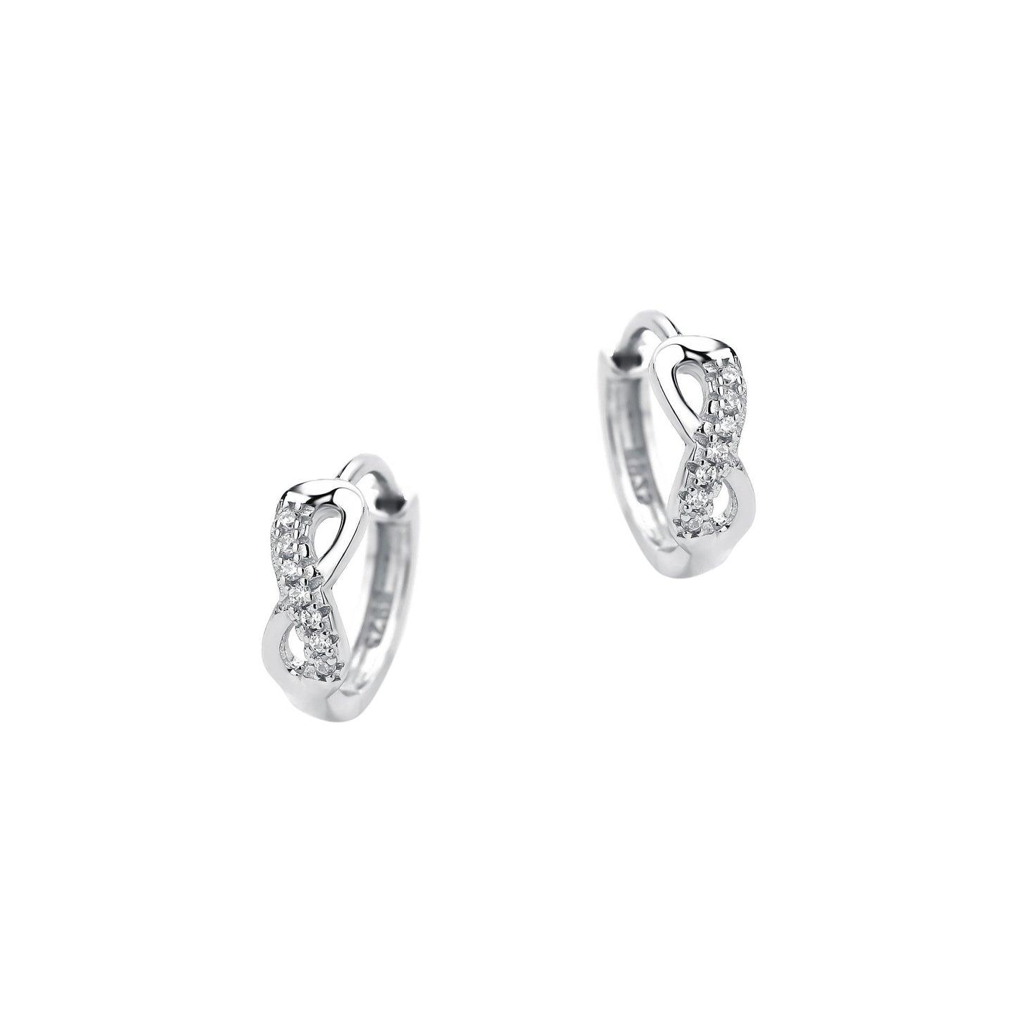 925 Sterling Silver Infinity Fashion Hoop Earrings