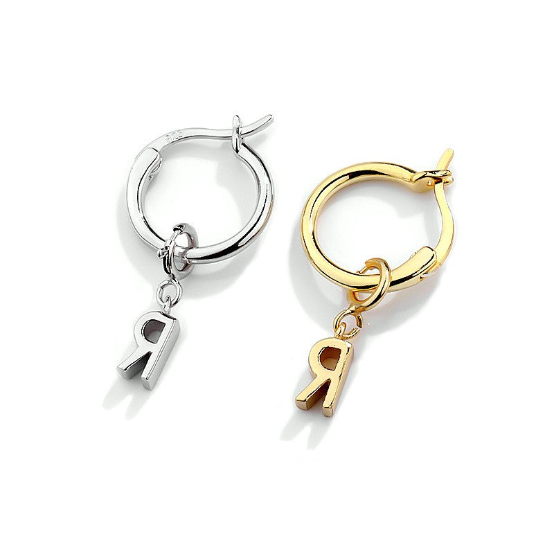 925 Sterling Silver A-Z Charm With Spring Clasp For Jewelry DIY