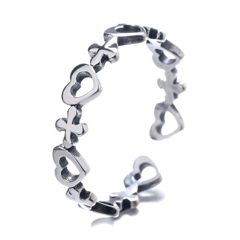 925 Sterling Silver Cross Fashion Ring
