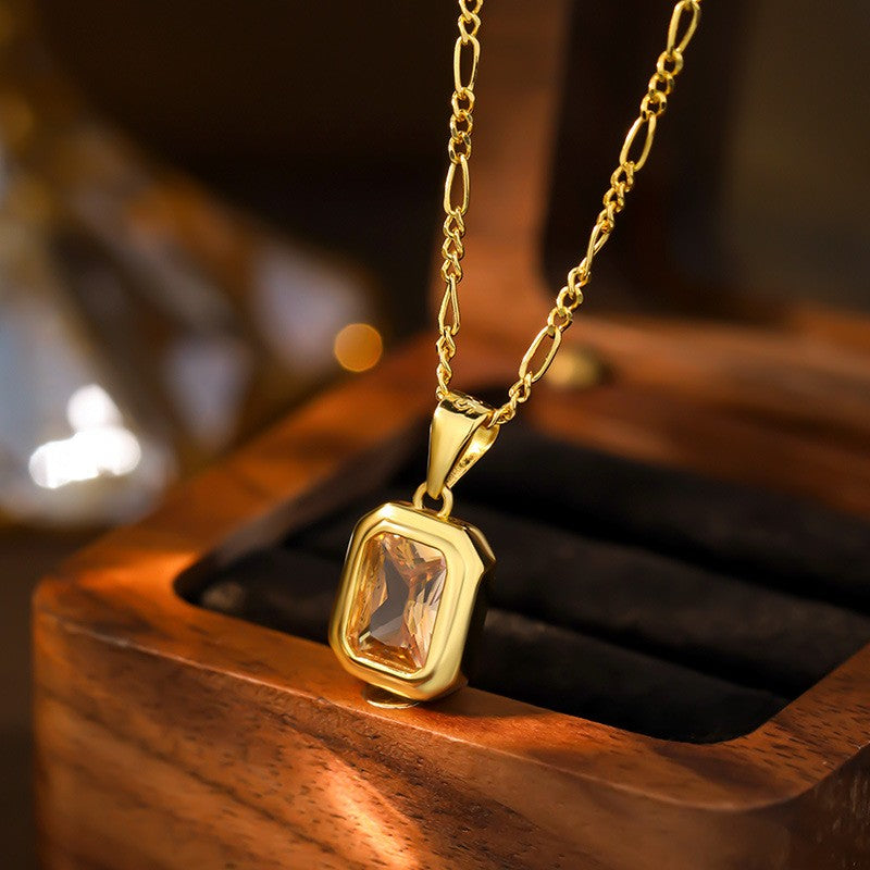 925 Sterling Silver Zircon Pendant Necklace