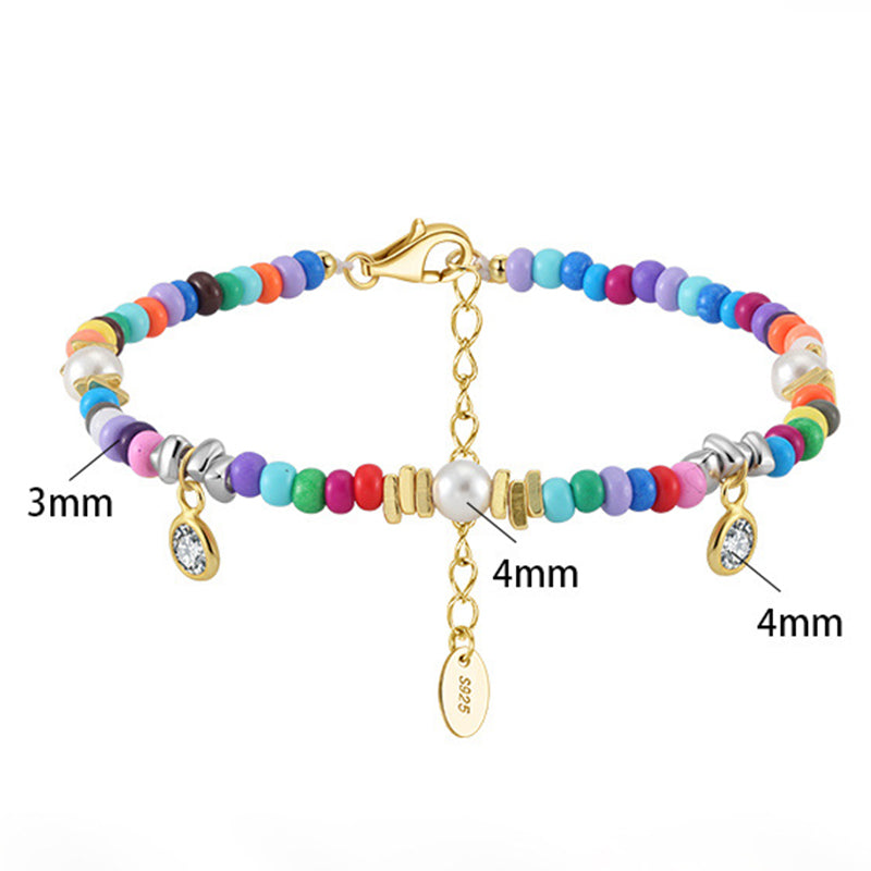 Gold Stainless Steel Turquoise & Freshwater Pearl Station Necklace, Oval Turquoise Bezel Pendant Adjustable Cable Chain(副本)